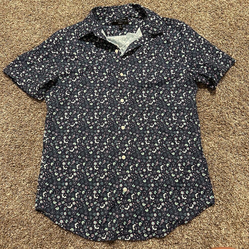 BONOBOS Men's Tailored Fit Floral Print Sport Shirt Size M